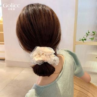 【Golicc】髮圈 韓國 雪紡 雙層 大腸髮圈(618 七夕 情人節 生日 髮飾 頭飾 大腸圈 髮夾 禮物)