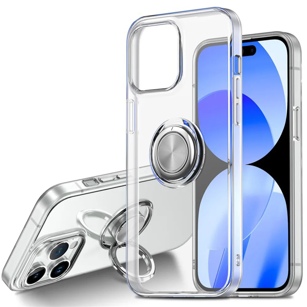 【穿山盾】iPhone 15 Pro Max清透兩用指環支架TPU耐摔手機保護殼