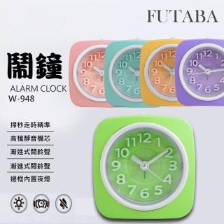 【FUTABA 花卉鐘】粉彩凸字貪睡靜音鬧鐘 W-948(5色)