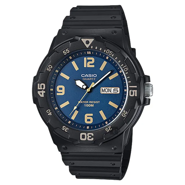 【CASIO 卡西歐】學生錶 DIVER LOOK 潛水運動風手錶-藍x黑 考試手錶 畢業禮物(MRW-200H-2B3VDF)