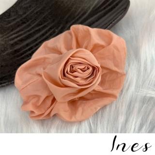 【INES】玫瑰抓夾 立體抓夾 花朵抓夾/韓國設計法式復古玫瑰立體花朵造型抓夾 鯊魚夾 髮夾(3色任選)