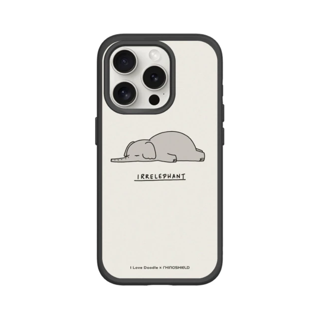 RHINOSHIELD 犀牛盾 iPhone 15系列 SolidSuit MagSafe兼容 磁吸手機殼/大象(I Love Doodle)