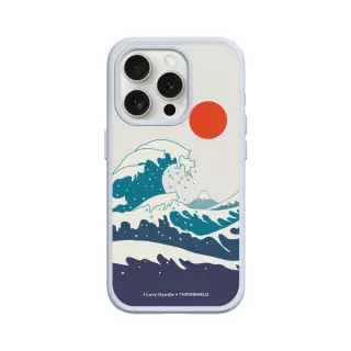【RHINOSHIELD 犀牛盾】iPhone 15系列 SolidSuit MagSafe兼容 磁吸手機殼/貓咪海浪(I Love Doodle)