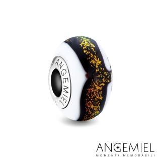 【Angemiel 安婕米】925純銀珠飾 雪色金華 琉璃珠