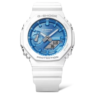 【CASIO 卡西歐】冬季光彩繽紛對錶系列時尚腕錶 冬季藍(GA-2100WS-7A)