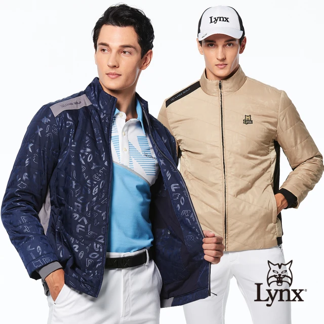 Lynx Golf 男款保暖舒適內磨毛半身剪裁印花配布造型L