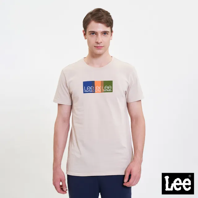 【Lee】出清品-男裝 短袖T恤 / 疊影方框 小LOGO 共2色 標準版型 / UR 系列(LL22022397W / LL220223K14)