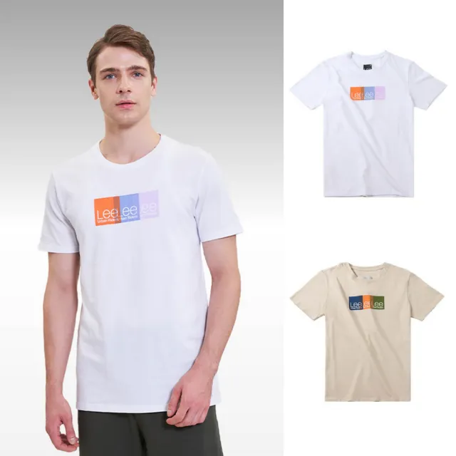 【Lee】出清品-男裝 短袖T恤 / 疊影方框 小LOGO 共2色 標準版型 / UR 系列(LL22022397W / LL220223K14)