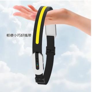 【May Shop】自揮手感應COB矽膠頭燈便攜式USB充電LED夜跑小頭燈(高亮度)