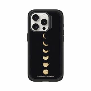 【RHINOSHIELD 犀牛盾】iPhone 15/Plus/Pro/Max Mod NX手機殼/I Love Doodle-貓咪月象-黑(I Love Doodle)
