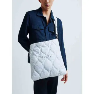 【PEDRO】絎縫單肩托特包/斜背包-黑/白/海軍藍(小CK高端品牌 中性系列 熱賣)