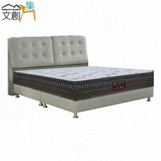【文創集】馬內防刮皮革6尺雙人加大三件式床臺組合(床片＋床底＋蜂巢涼感獨立筒床墊)