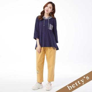 【betty’s 貝蒂思】貝蒂兔兔腰鬆緊直筒休閒褲(卡其色)