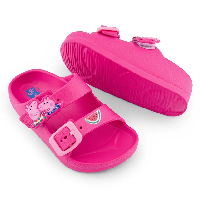 【童鞋城堡】童鞋 輕量拖鞋 佩佩豬(PG1047-桃/紫)