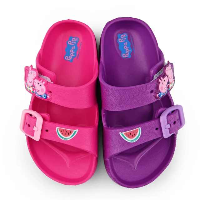 【童鞋城堡】童鞋 輕量拖鞋 佩佩豬(PG1047-桃/紫)