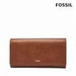 【FOSSIL 官方旗艦館】Logan 咖啡色三折真皮拉鍊RFID長夾SL7833200