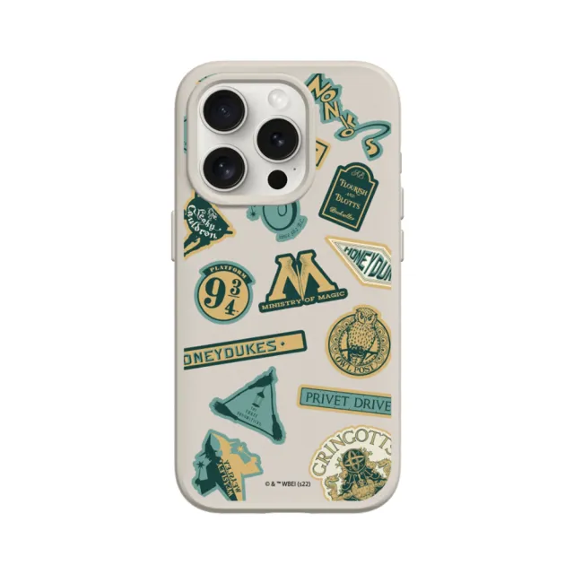 【RHINOSHIELD 犀牛盾】iPhone 15/Plus/Pro/Max SolidSuit背蓋手機殼/Sticker-Wizarding World(哈利波特)