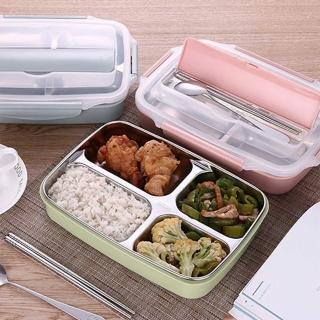 【Mega】北歐304不鏽鋼分格便當盒 附餐具(餐盒 保溫飯盒 餐盤 保鮮)