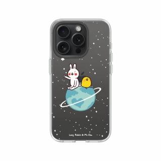 【RHINOSHIELD 犀牛盾】iPhone 15/Plus/15 Pro/Max Clear透明防摔手機殼/小宇宙(懶散兔與啾先生)
