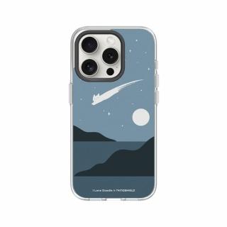 【RHINOSHIELD 犀牛盾】iPhone 15/Plus/15 Pro/Max Clear透明防摔手機殼/貓咪流星(I Love Doodle)