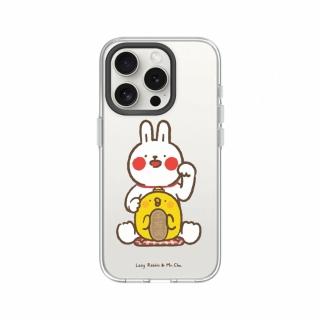 【RHINOSHIELD 犀牛盾】iPhone 15/Plus/15 Pro/Max Clear透明防摔手機殼/招財(懶散兔與啾先生)