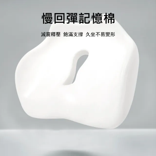 【Kyhome】W型慢回彈記憶棉坐墊 辦公室久坐減壓墊(美臀護腰/透氣鏤空/尾椎枕)