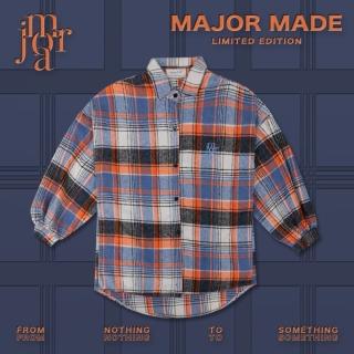 【MAJOR MADE】刺繡毛料格紋襯衫(#襯衫 #挺版)