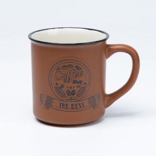 【NITORI 宜得利家居】復古刻紋馬克杯 咖啡 375ML E90C(馬克杯 杯)