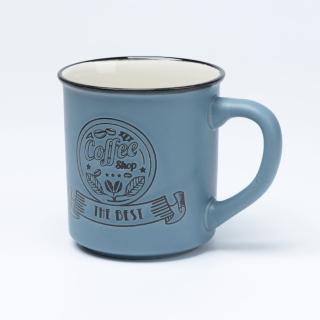 【NITORI 宜得利家居】復古刻紋馬克杯 淺藍 375ML E90B(馬克杯 杯)