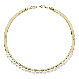 【Calvin Klein 凱文克萊】Circling系列淺金珍珠項鍊(ck項鍊)