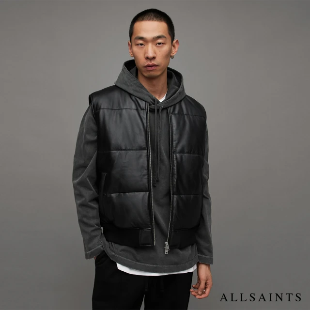 ALLSAINTS NARO 衍縫羊皮背心Black ML007Y(常規版型)