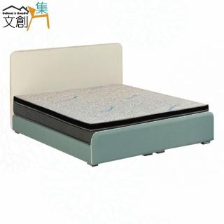 【文創集】普亞防刮皮革6尺雙人加大三件式床臺組合(床片＋床底＋石墨烯&涼感紗雙面睡感較軟獨立筒床墊)