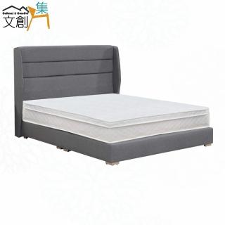 【文創集】摩艾6尺雙人加大防刮皮革三件式床臺組合(床片＋床底＋三線獨立筒床墊)