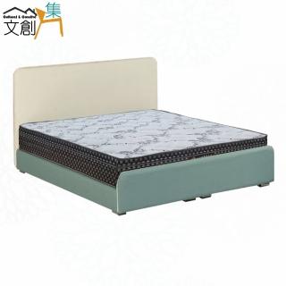 【文創集】普亞防刮皮革6尺雙人加大三件式床臺組合(床片＋床底＋蜂巢涼感獨立筒床墊)