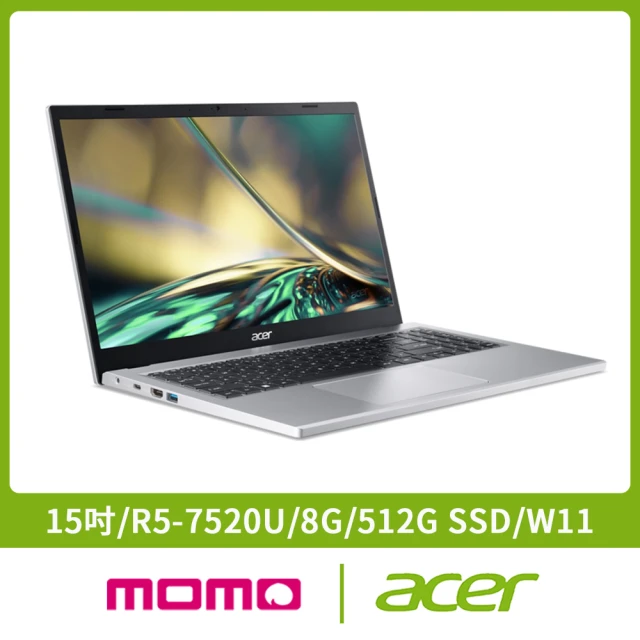Acer 筆電包/滑鼠組★15吋R5超值文書筆電(Aspire 3/R5-7520U/8G/512G SSD/W11/A315-24P-R6X9)