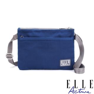【ELLE active】透視網布系列-多用側揹包/斜揹包/包中包-小-深藍色