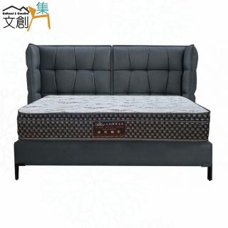 【文創集】卡萊防刮皮革6尺雙人加大三件式床臺組合(床片＋床底＋蜂巢涼感獨立筒床墊)