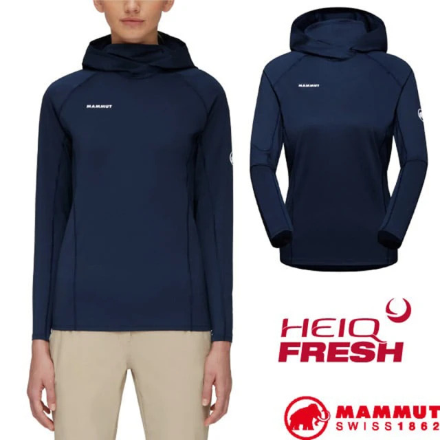 Mammut 長毛象Mammut 長毛象 女 Selun FL Sun Hoody 保暖長袖連帽T恤.連帽休閒衫(1016-01430-5118 海洋藍)