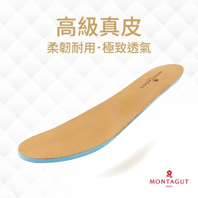 MONTAGUT 夢特嬌 高級真皮機能乳膠鞋墊/透氣/柔軟/舒適/吸濕排汗/抗菌(女款單雙)