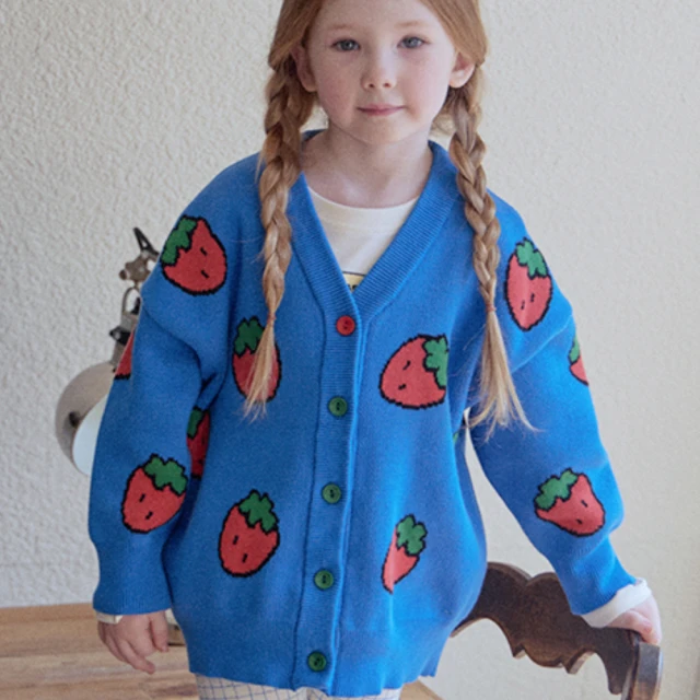 Roan Jane 亮藍草莓針織外套(TM2309-442)