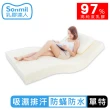【sonmil】97%高純度 防蹣防水乳膠床墊4尺7.5cm單人特大床墊 3M吸濕排汗透氣(頂級先進醫材大廠)
