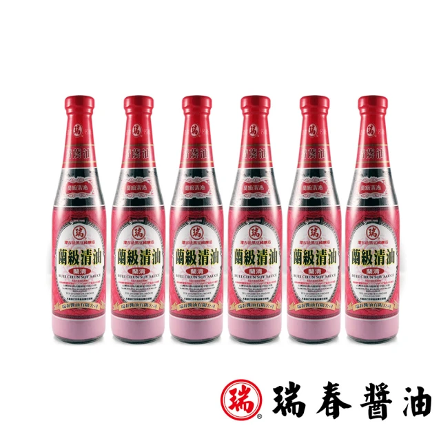 瑞春醬油 蘭級清油420mlx6瓶(黑豆純釀造)