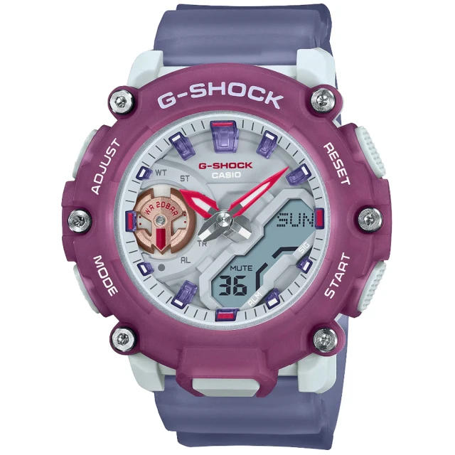 CASIO 卡西歐CASIO 卡西歐 卡西歐G-SHOCK WOMAN雙顯電子錶-多彩紫(GMA-S2200PE-6A 台灣公司貨)