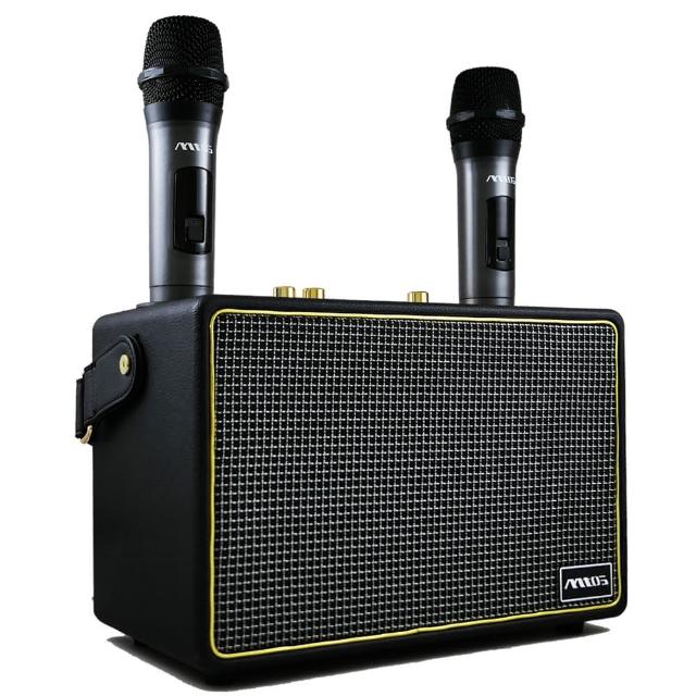 【MTOS】便攜式雙麥克風藍牙歡唱音響組 K97(雙人歡唱/藍牙/USB/TF播放/FM廣播)