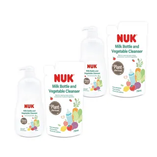 【NUK】植萃奶瓶蔬果清潔液組合950+750mLx2入組(momo限定組合)
