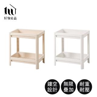 【好物良品】2層 簡約浴室落地角落收納置物分類架 層架 儲物架(附掛鉤)