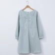 【H2O】麻紋抽皺短洋裝 #3634010(卡/淺綠色)