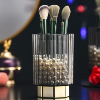 【質感擺飾】北歐復古透明收納筒(大容量 筆筒 刷具筒 筷子 置物架 小花瓶 桌面桌上 餐具 辦公室 學生)