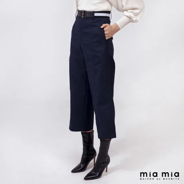 【mia mia】金屬釦環腰帶直筒長褲