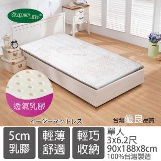 【Super Life】MIT舒適層乳膠透氣薄床墊-客製3尺以內(高密度乳膠墊 ｜立體車花舒柔布)